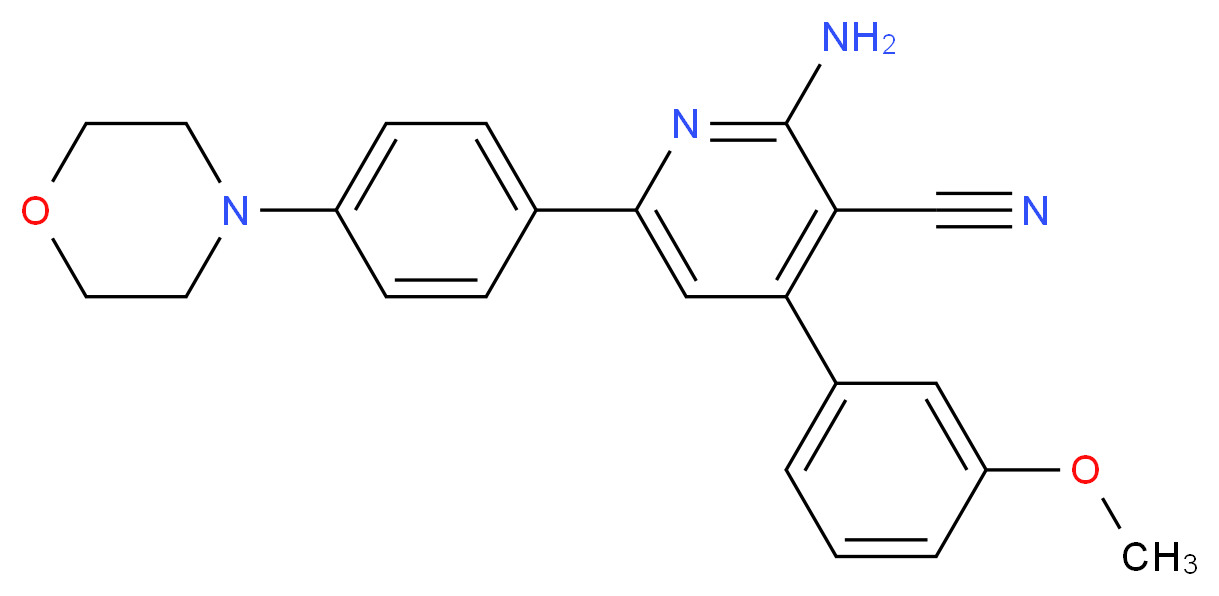 2-amino-4-(3-methoxyphenyl)-6-(4-morpholin-4-ylphenyl)nicotinonitrile_Molecular_structure_CAS_)