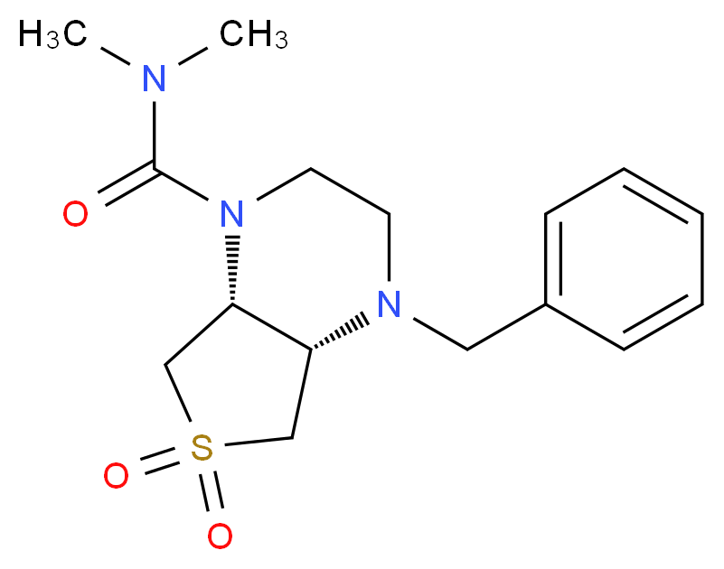 (4aS*,7aR*)-4-benzyl-N,N-dimethylhexahydrothieno[3,4-b]pyrazine-1(2H)-carboxamide 6,6-dioxide_Molecular_structure_CAS_)