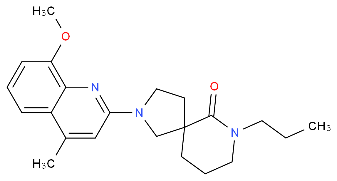 2-(8-methoxy-4-methylquinolin-2-yl)-7-propyl-2,7-diazaspiro[4.5]decan-6-one_Molecular_structure_CAS_)