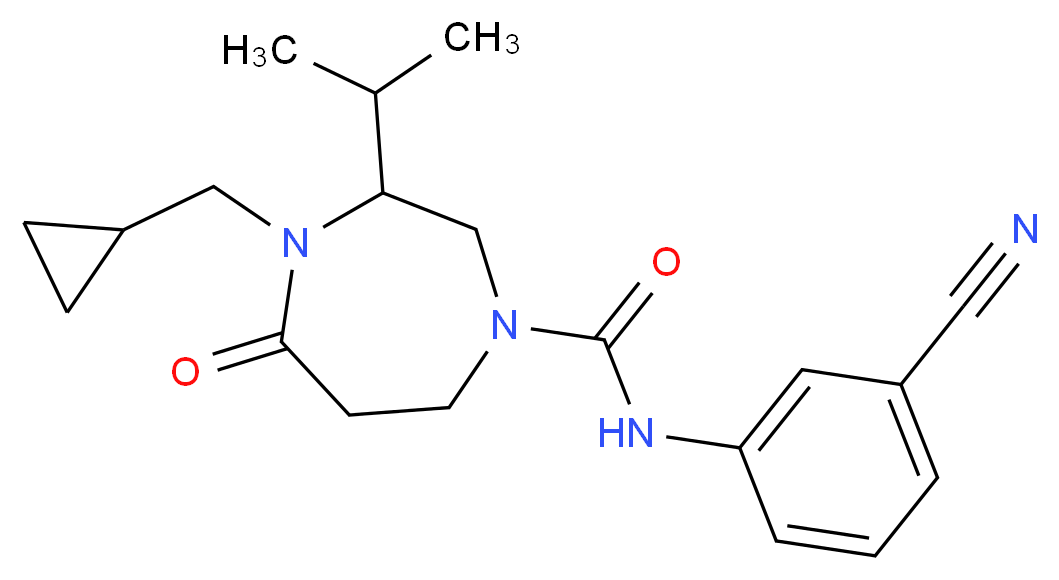 N-(3-cyanophenyl)-4-(cyclopropylmethyl)-3-isopropyl-5-oxo-1,4-diazepane-1-carboxamide_Molecular_structure_CAS_)
