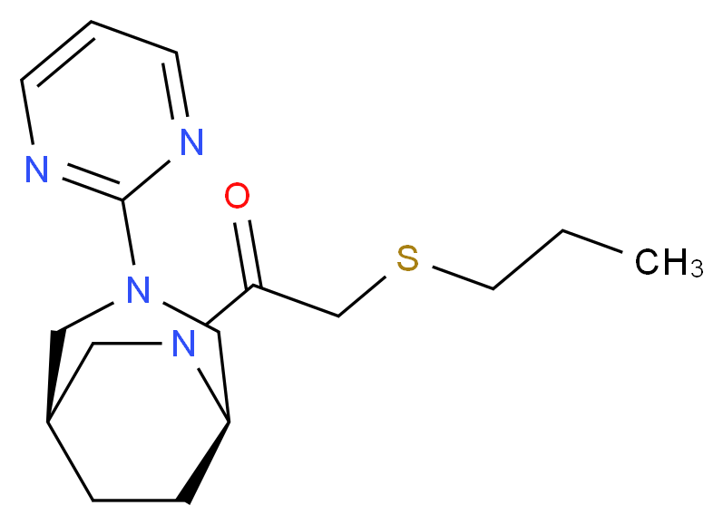 (1S*,5R*)-6-[(propylthio)acetyl]-3-(2-pyrimidinyl)-3,6-diazabicyclo[3.2.2]nonane_Molecular_structure_CAS_)