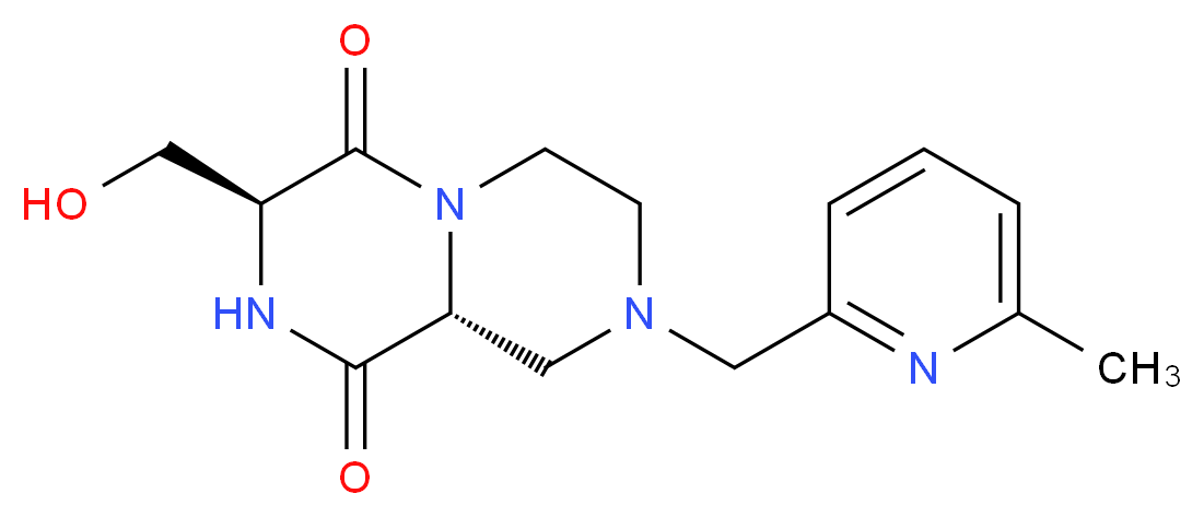 (3S,9aR)-3-(hydroxymethyl)-8-[(6-methyl-2-pyridinyl)methyl]tetrahydro-2H-pyrazino[1,2-a]pyrazine-1,4(3H,6H)-dione_Molecular_structure_CAS_)