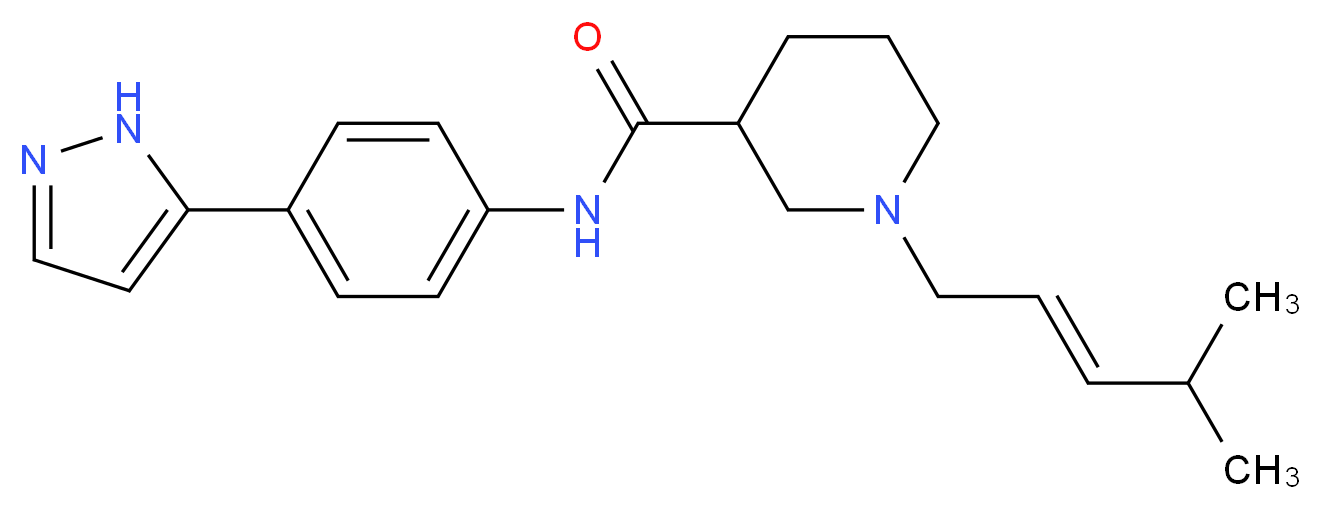 1-[(2E)-4-methyl-2-penten-1-yl]-N-[4-(1H-pyrazol-5-yl)phenyl]-3-piperidinecarboxamide_Molecular_structure_CAS_)