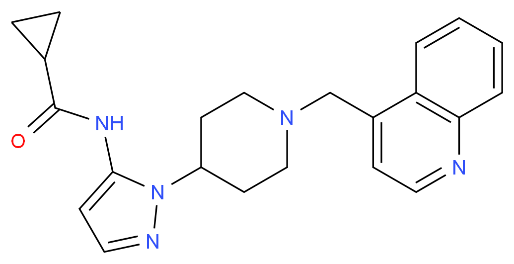 N-{1-[1-(4-quinolinylmethyl)-4-piperidinyl]-1H-pyrazol-5-yl}cyclopropanecarboxamide_Molecular_structure_CAS_)