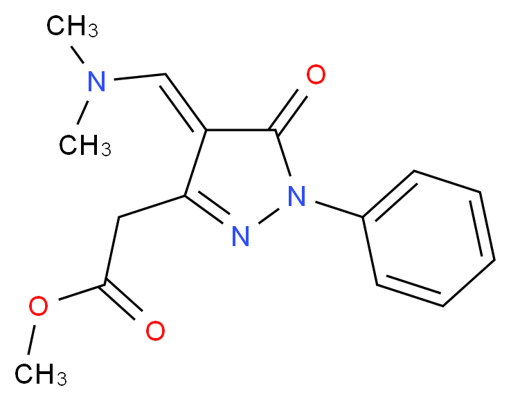 Methyl {(4E)-4-[(dimethylamino)methylene]-5-oxo-1-phenyl-4,5-dihydro-1H-pyrazol-3-yl}acetate_Molecular_structure_CAS_)