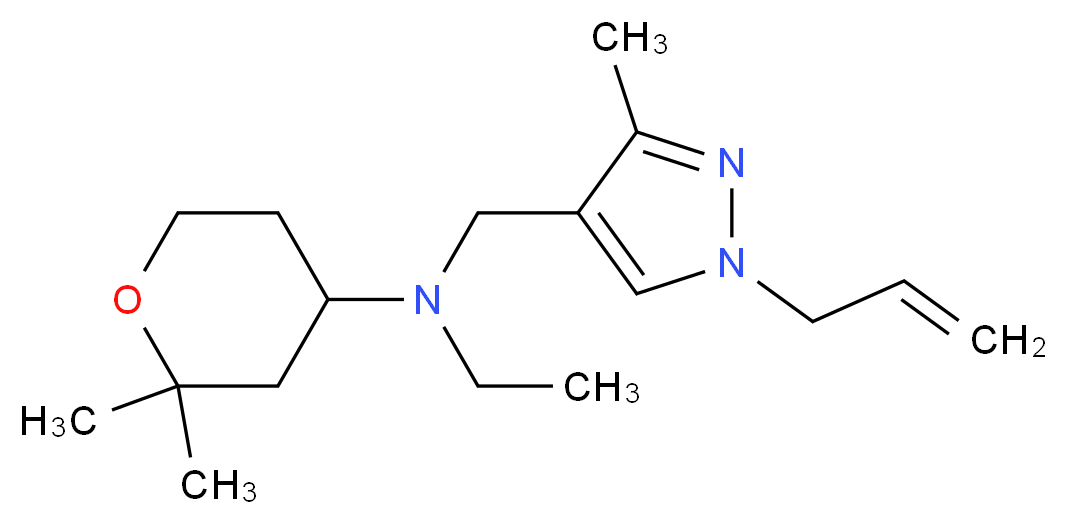 N-[(1-allyl-3-methyl-1H-pyrazol-4-yl)methyl]-N-ethyl-2,2-dimethyltetrahydro-2H-pyran-4-amine_Molecular_structure_CAS_)