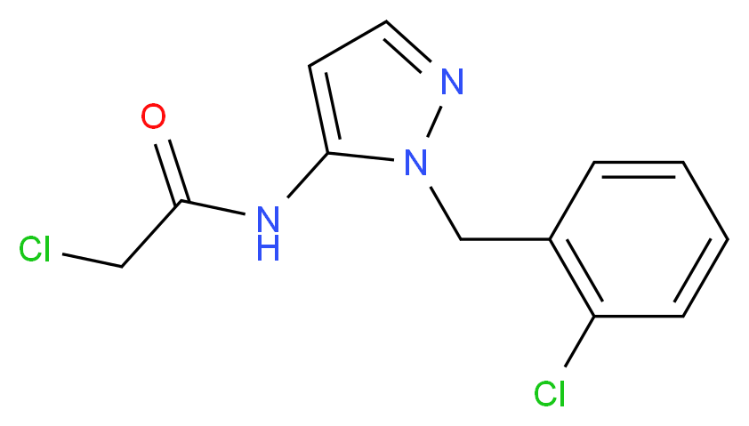 2-chloro-N-[1-(2-chlorobenzyl)-1H-pyrazol-5-yl]acetamide_Molecular_structure_CAS_)