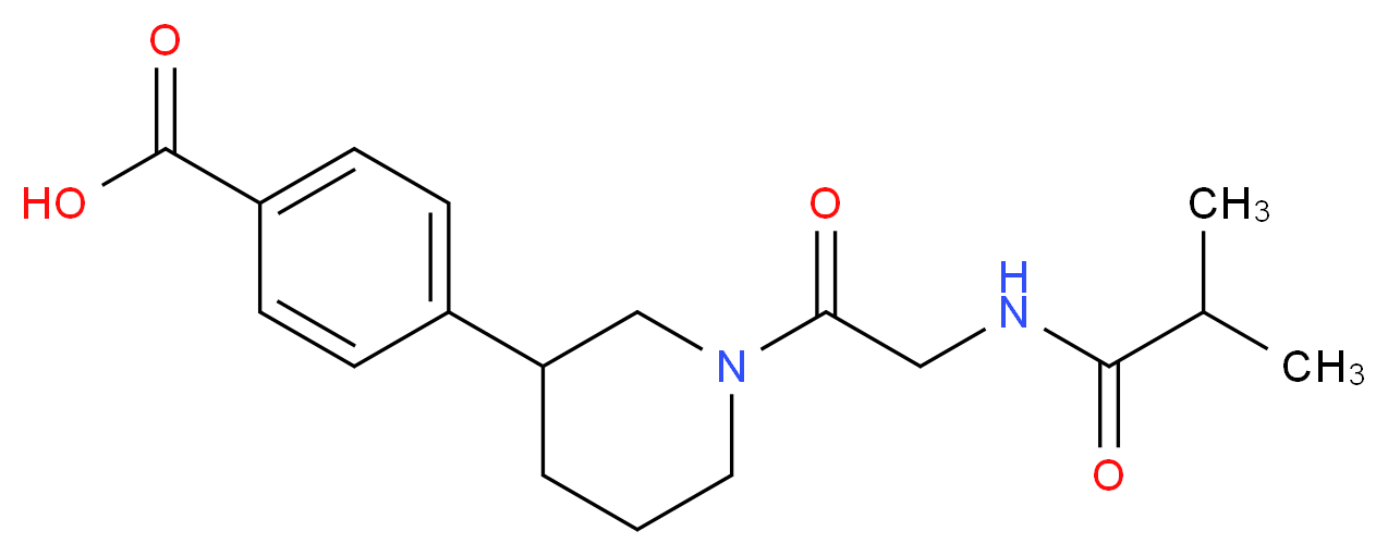 4-[1-(N-isobutyrylglycyl)piperidin-3-yl]benzoic acid_Molecular_structure_CAS_)