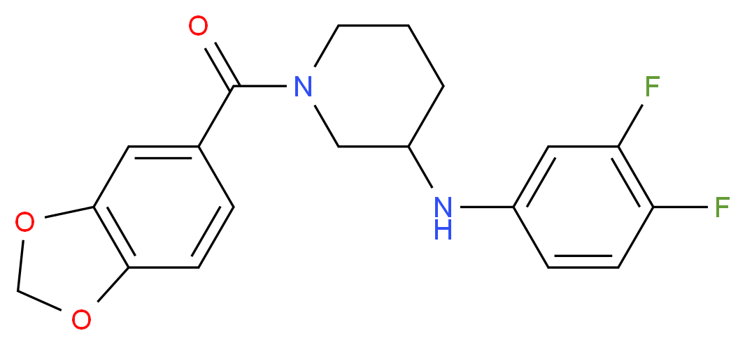 1-(1,3-benzodioxol-5-ylcarbonyl)-N-(3,4-difluorophenyl)-3-piperidinamine_Molecular_structure_CAS_)