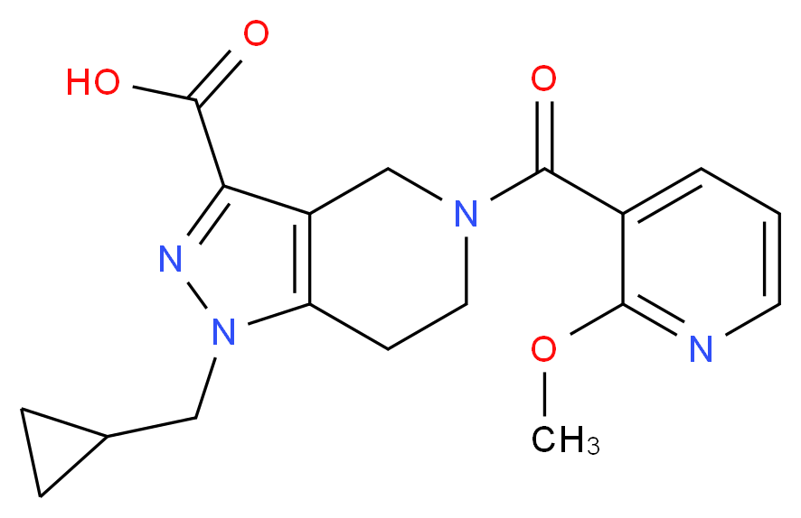 1-(cyclopropylmethyl)-5-[(2-methoxypyridin-3-yl)carbonyl]-4,5,6,7-tetrahydro-1H-pyrazolo[4,3-c]pyridine-3-carboxylic acid_Molecular_structure_CAS_)