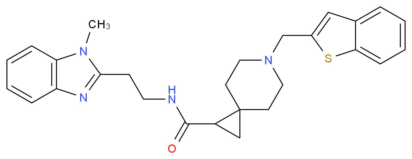 6-(1-benzothien-2-ylmethyl)-N-[2-(1-methyl-1H-benzimidazol-2-yl)ethyl]-6-azaspiro[2.5]octane-1-carboxamide_Molecular_structure_CAS_)