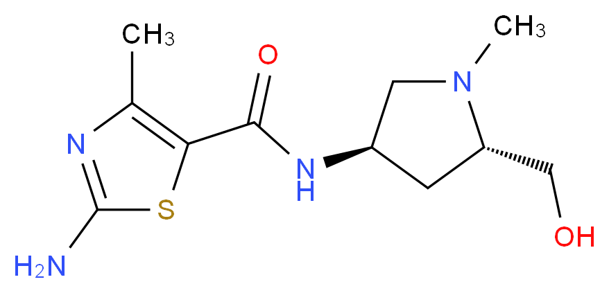 2-amino-N-[(3R,5S)-5-(hydroxymethyl)-1-methylpyrrolidin-3-yl]-4-methyl-1,3-thiazole-5-carboxamide_Molecular_structure_CAS_)