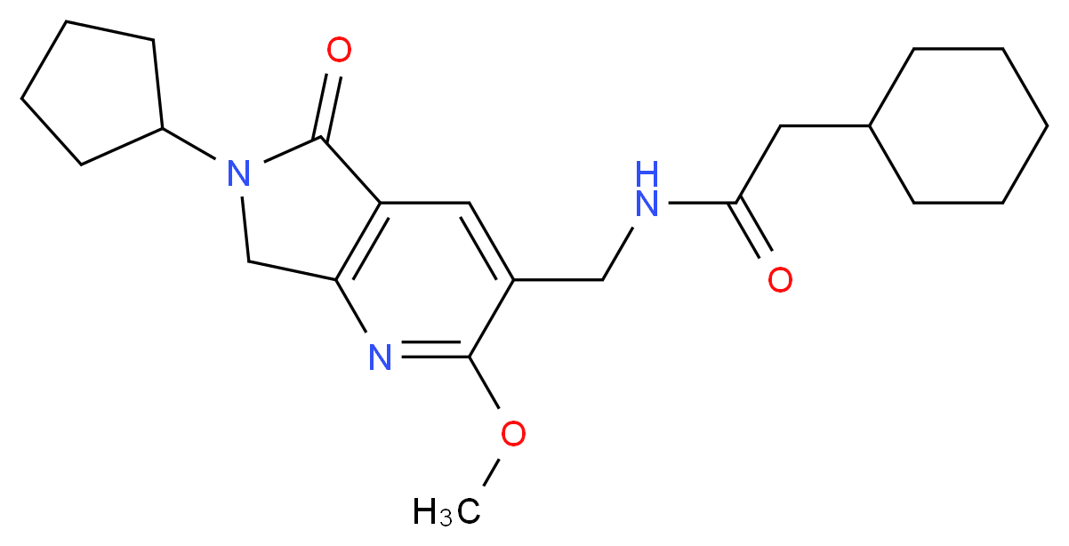 2-cyclohexyl-N-[(6-cyclopentyl-2-methoxy-5-oxo-6,7-dihydro-5H-pyrrolo[3,4-b]pyridin-3-yl)methyl]acetamide_Molecular_structure_CAS_)