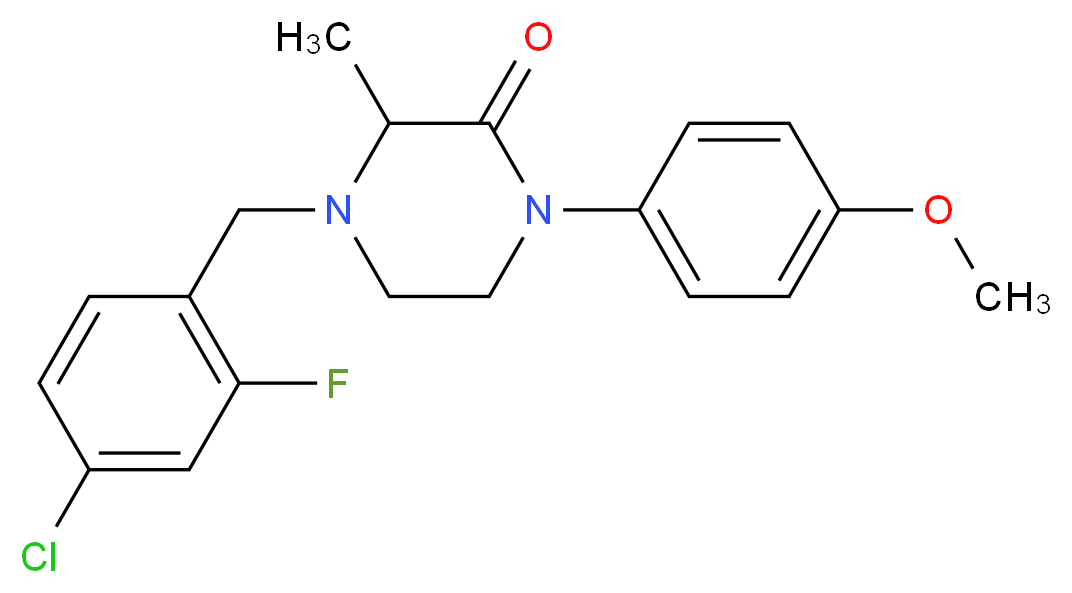 4-(4-chloro-2-fluorobenzyl)-1-(4-methoxyphenyl)-3-methyl-2-piperazinone_Molecular_structure_CAS_)