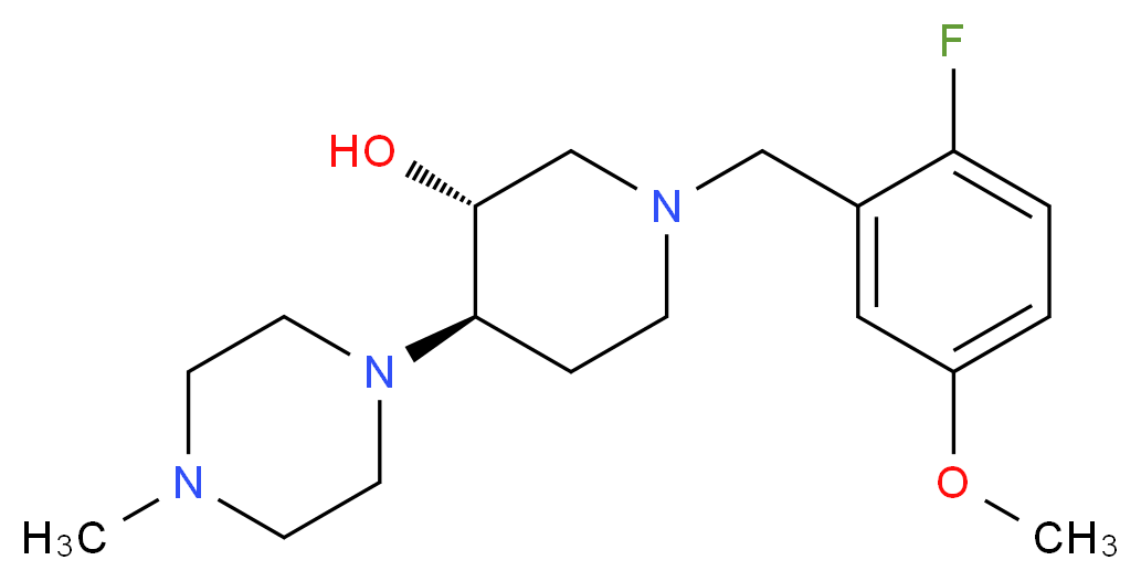 (3R*,4R*)-1-(2-fluoro-5-methoxybenzyl)-4-(4-methyl-1-piperazinyl)-3-piperidinol_Molecular_structure_CAS_)