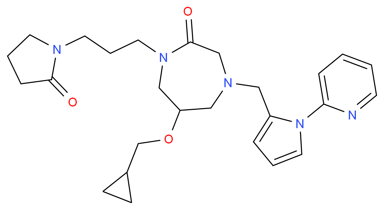 6-(cyclopropylmethoxy)-1-[3-(2-oxo-1-pyrrolidinyl)propyl]-4-{[1-(2-pyridinyl)-1H-pyrrol-2-yl]methyl}-1,4-diazepan-2-one_Molecular_structure_CAS_)
