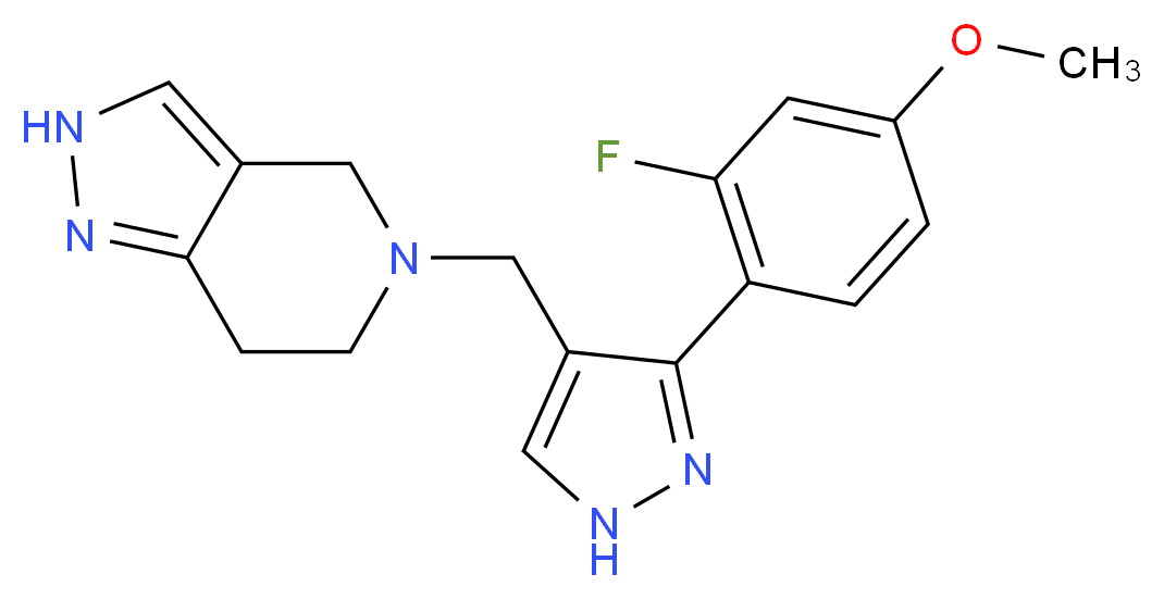 5-{[3-(2-fluoro-4-methoxyphenyl)-1H-pyrazol-4-yl]methyl}-4,5,6,7-tetrahydro-2H-pyrazolo[4,3-c]pyridine_Molecular_structure_CAS_)