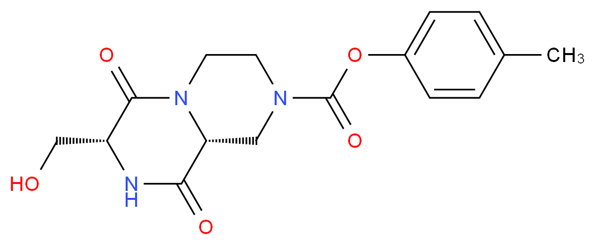 4-methylphenyl (7R,9aR)-7-(hydroxymethyl)-6,9-dioxooctahydro-2H-pyrazino[1,2-a]pyrazine-2-carboxylate_Molecular_structure_CAS_)