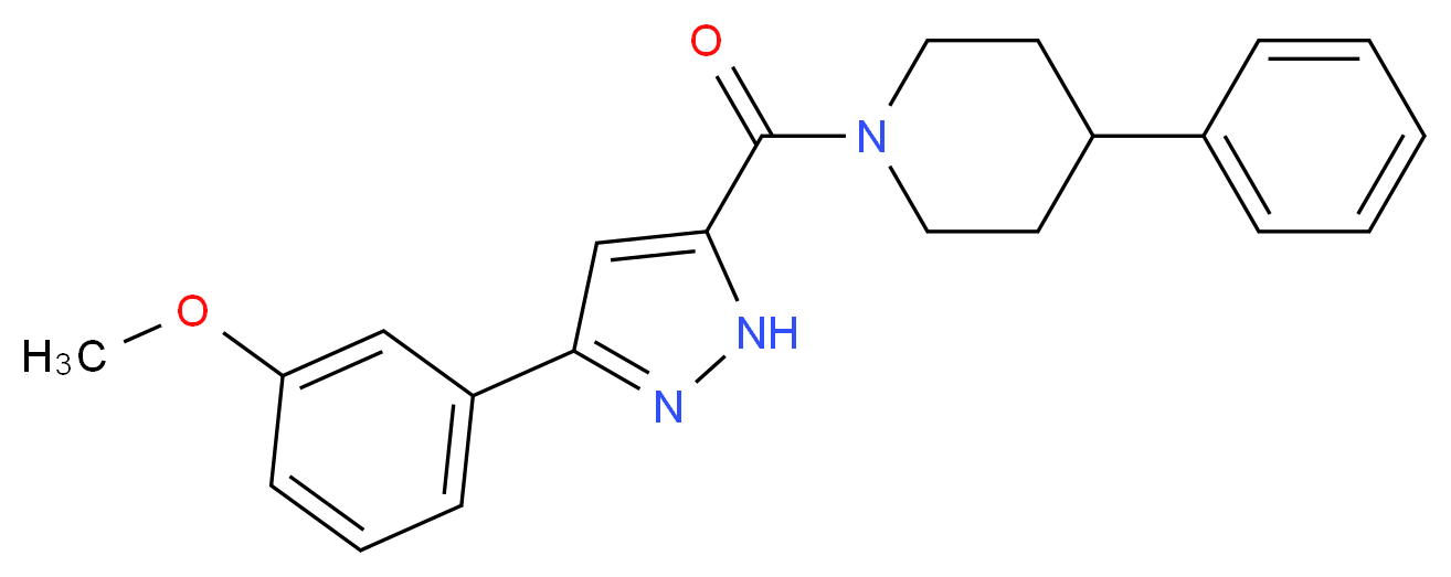 1-{[3-(3-methoxyphenyl)-1H-pyrazol-5-yl]carbonyl}-4-phenylpiperidine_Molecular_structure_CAS_)
