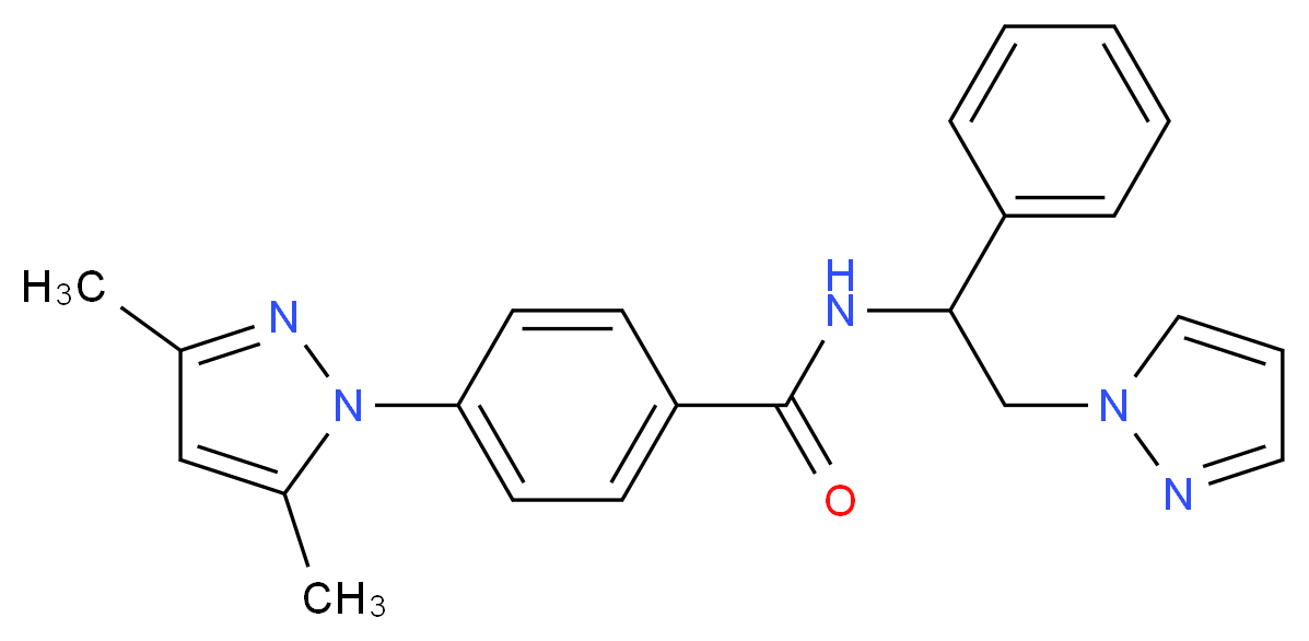 4-(3,5-dimethyl-1H-pyrazol-1-yl)-N-[1-phenyl-2-(1H-pyrazol-1-yl)ethyl]benzamide_Molecular_structure_CAS_)