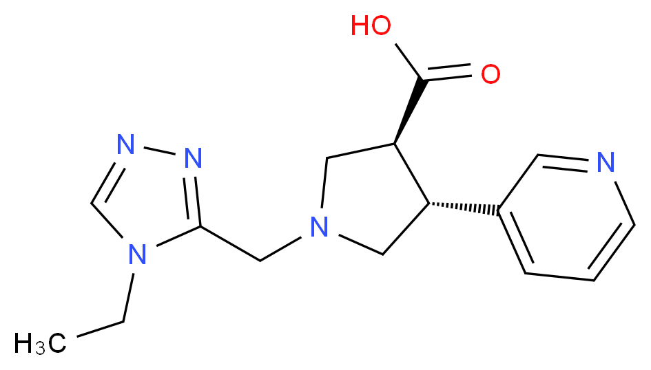 (3S*,4R*)-1-[(4-ethyl-4H-1,2,4-triazol-3-yl)methyl]-4-pyridin-3-ylpyrrolidine-3-carboxylic acid_Molecular_structure_CAS_)