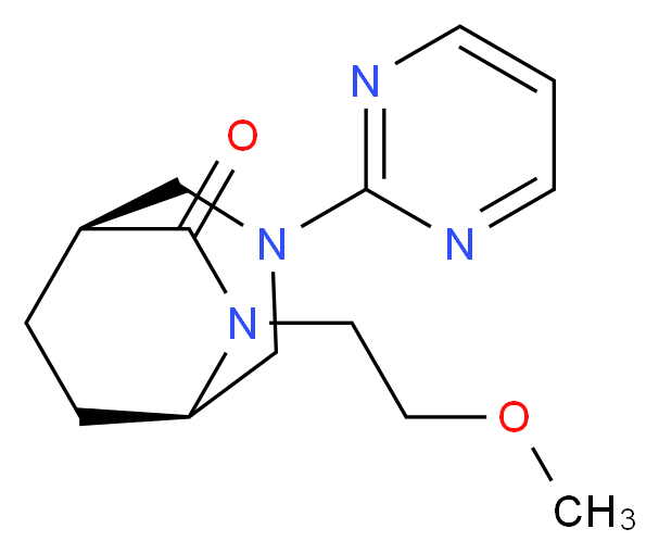 (1S*,5R*)-6-(2-methoxyethyl)-3-pyrimidin-2-yl-3,6-diazabicyclo[3.2.2]nonan-7-one_Molecular_structure_CAS_)