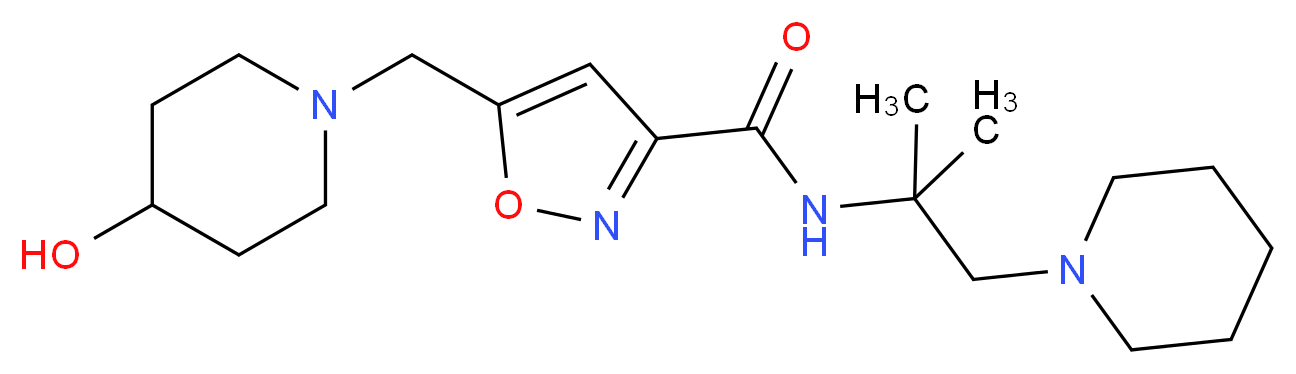 N-(1,1-dimethyl-2-piperidin-1-ylethyl)-5-[(4-hydroxypiperidin-1-yl)methyl]isoxazole-3-carboxamide_Molecular_structure_CAS_)