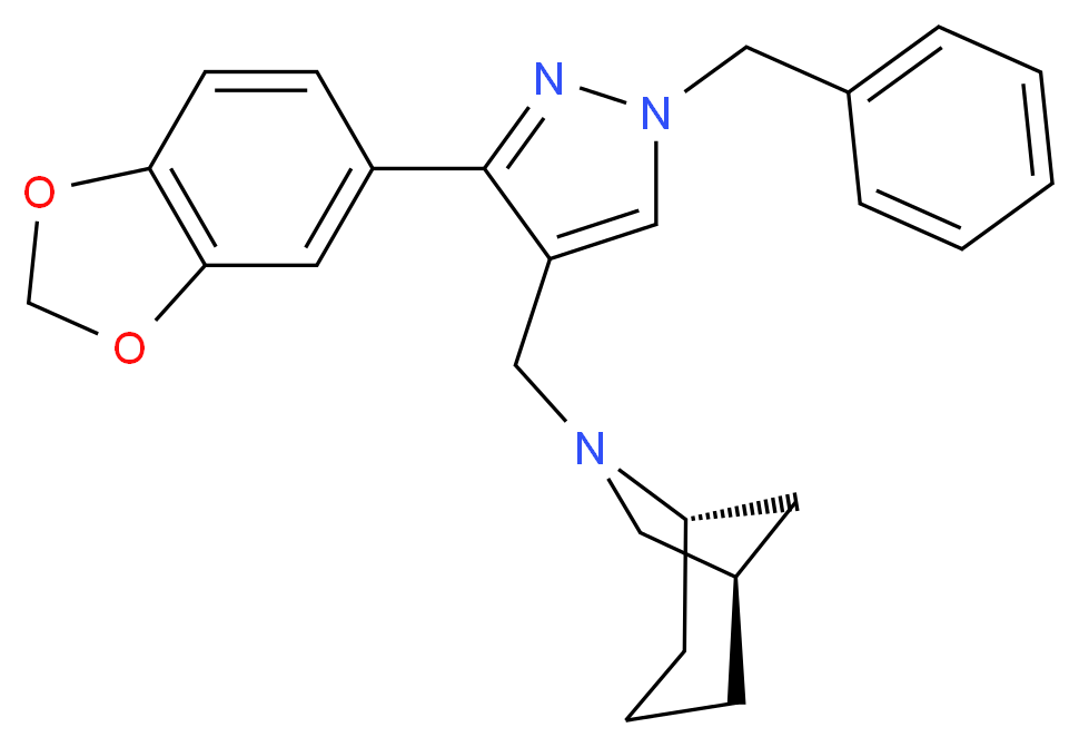 (1R*,5S*)-6-{[3-(1,3-benzodioxol-5-yl)-1-benzyl-1H-pyrazol-4-yl]methyl}-6-azabicyclo[3.2.1]octane_Molecular_structure_CAS_)
