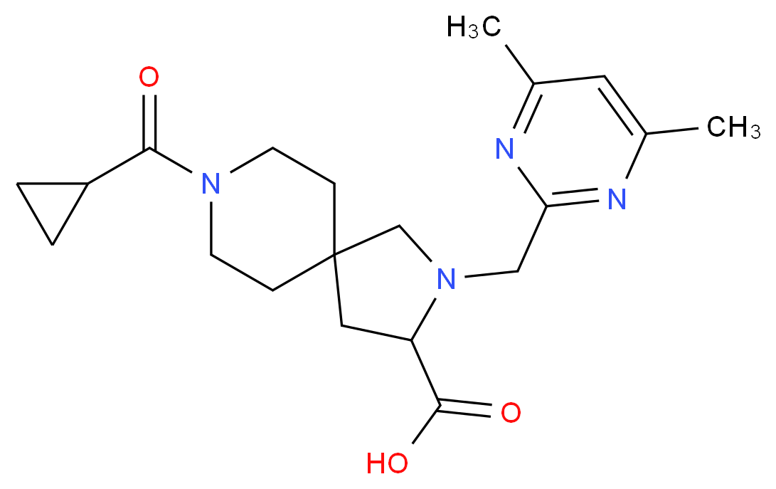 8-(cyclopropylcarbonyl)-2-[(4,6-dimethyl-2-pyrimidinyl)methyl]-2,8-diazaspiro[4.5]decane-3-carboxylic acid_Molecular_structure_CAS_)