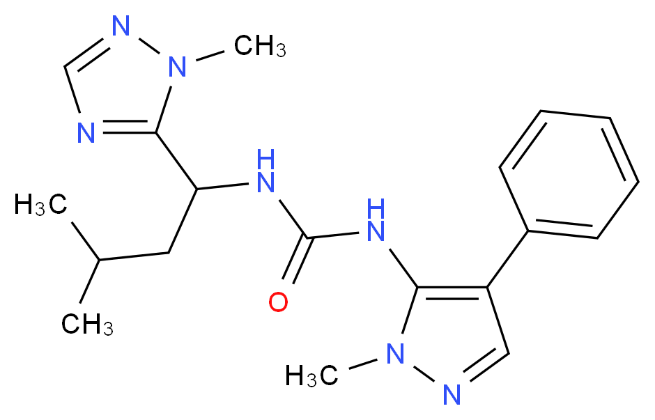 N-[3-methyl-1-(1-methyl-1H-1,2,4-triazol-5-yl)butyl]-N'-(1-methyl-4-phenyl-1H-pyrazol-5-yl)urea_Molecular_structure_CAS_)