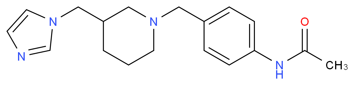 N-(4-{[3-(1H-imidazol-1-ylmethyl)piperidin-1-yl]methyl}phenyl)acetamide_Molecular_structure_CAS_)