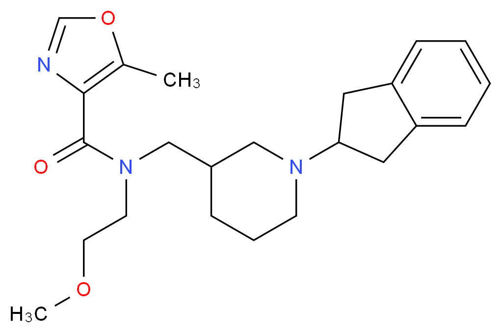 N-{[1-(2,3-dihydro-1H-inden-2-yl)piperidin-3-yl]methyl}-N-(2-methoxyethyl)-5-methyl-1,3-oxazole-4-carboxamide_Molecular_structure_CAS_)