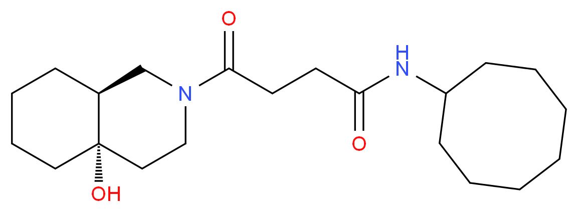 N-cyclooctyl-4-[(4aS*,8aS*)-4a-hydroxyoctahydroisoquinolin-2(1H)-yl]-4-oxobutanamide_Molecular_structure_CAS_)