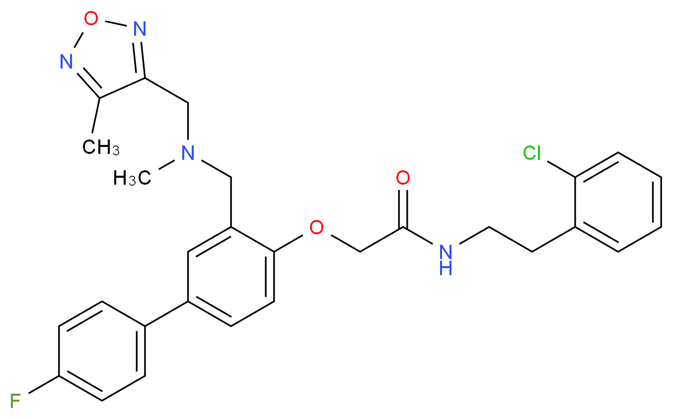 N-[2-(2-chlorophenyl)ethyl]-2-{[4'-fluoro-3-({methyl[(4-methyl-1,2,5-oxadiazol-3-yl)methyl]amino}methyl)-4-biphenylyl]oxy}acetamide_Molecular_structure_CAS_)
