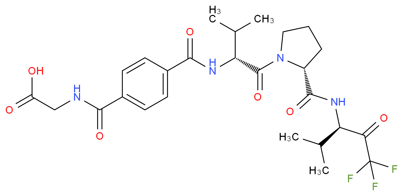2-[4-[[(S)-1-[[(S)-2-[[(Rs)-3,3,3-Trifluoro-1-Isopropyl-2-Oxopropyl]Aminocarbonyl]Pyrrolidin-1-Yl-]Carbonyl]-2-Methylpropyl]Aminocarbonyl]Benzoylamino]Acetic Acid_Molecular_structure_CAS_)