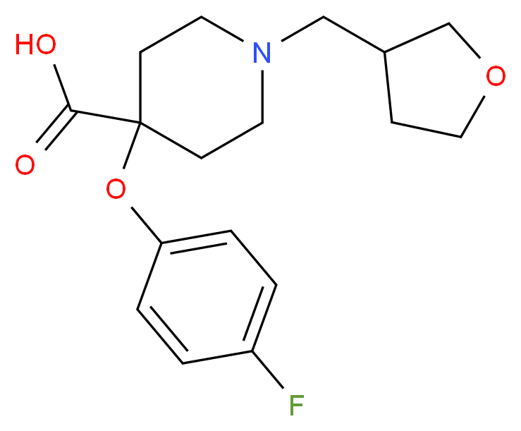4-(4-fluorophenoxy)-1-(tetrahydrofuran-3-ylmethyl)piperidine-4-carboxylic acid_Molecular_structure_CAS_)