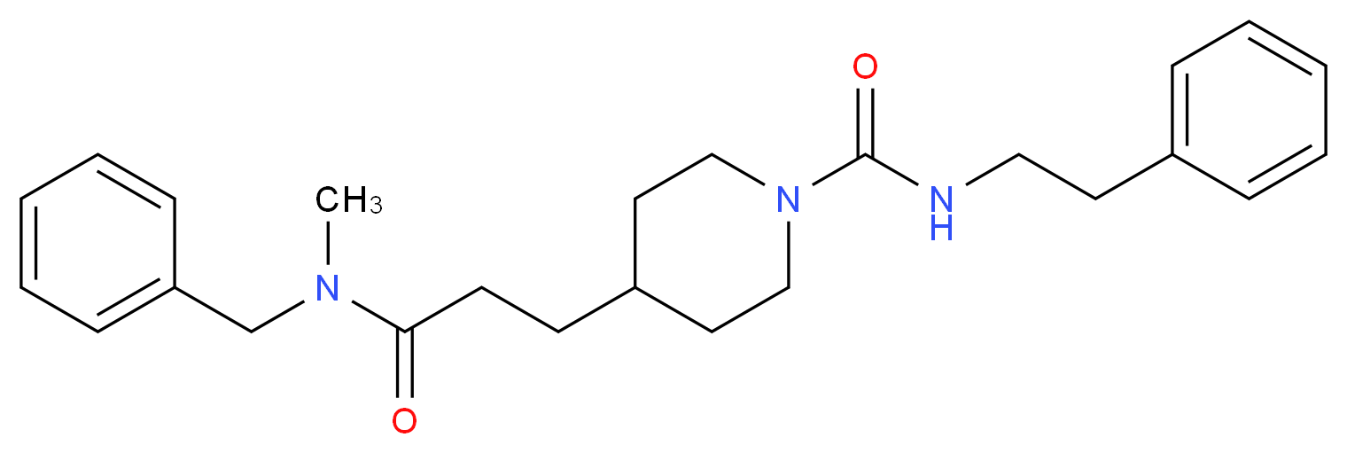 4-{3-[benzyl(methyl)amino]-3-oxopropyl}-N-(2-phenylethyl)-1-piperidinecarboxamide_Molecular_structure_CAS_)