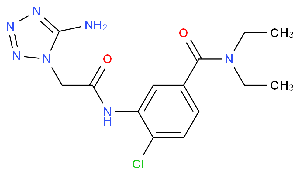 3-{[(5-amino-1H-tetrazol-1-yl)acetyl]amino}-4-chloro-N,N-diethylbenzamide_Molecular_structure_CAS_)