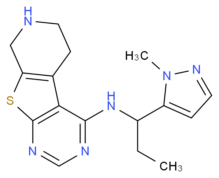 N-[1-(1-methyl-1H-pyrazol-5-yl)propyl]-5,6,7,8-tetrahydropyrido[4',3':4,5]thieno[2,3-d]pyrimidin-4-amine_Molecular_structure_CAS_)