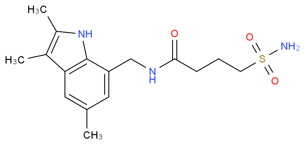 4-(aminosulfonyl)-N-[(2,3,5-trimethyl-1H-indol-7-yl)methyl]butanamide_Molecular_structure_CAS_)