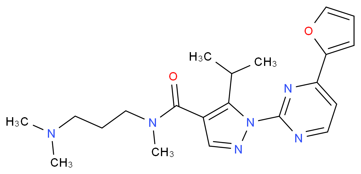 N-[3-(dimethylamino)propyl]-1-[4-(2-furyl)-2-pyrimidinyl]-5-isopropyl-N-methyl-1H-pyrazole-4-carboxamide_Molecular_structure_CAS_)