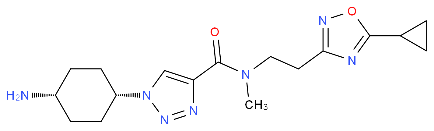 1-(cis-4-aminocyclohexyl)-N-[2-(5-cyclopropyl-1,2,4-oxadiazol-3-yl)ethyl]-N-methyl-1H-1,2,3-triazole-4-carboxamide_Molecular_structure_CAS_)