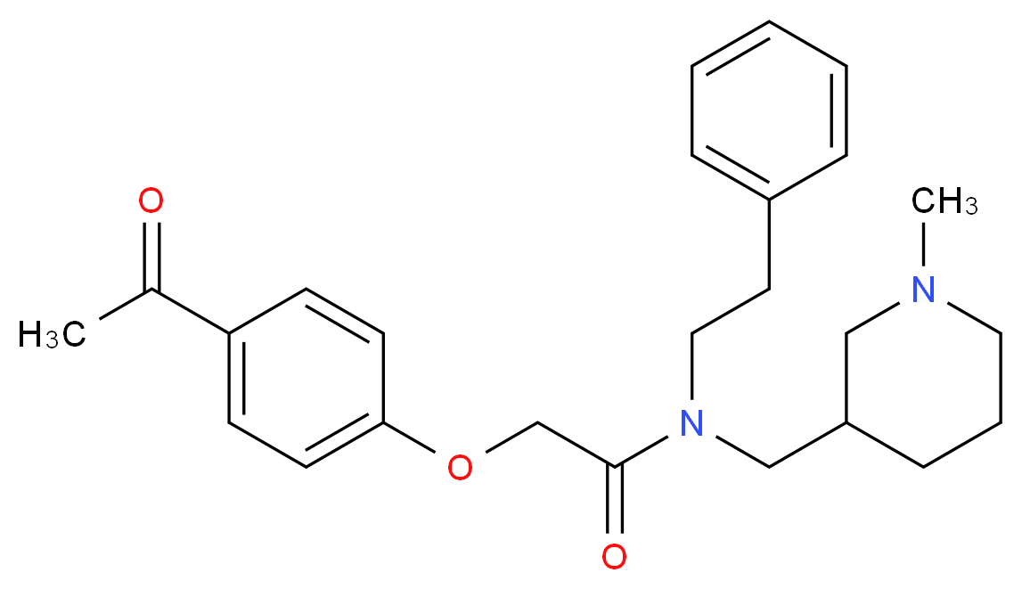 2-(4-acetylphenoxy)-N-[(1-methyl-3-piperidinyl)methyl]-N-(2-phenylethyl)acetamide_Molecular_structure_CAS_)