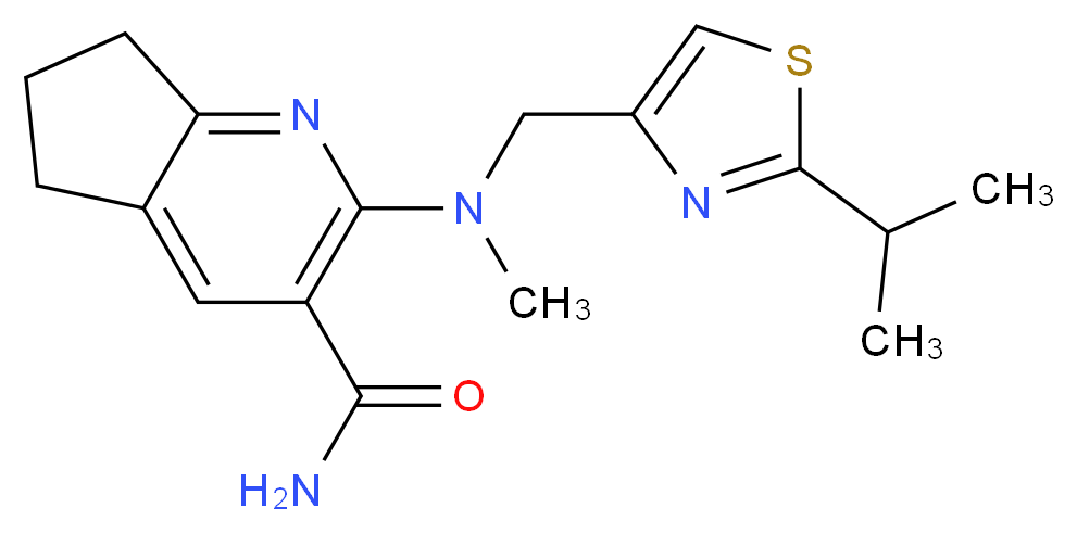2-[[(2-isopropyl-1,3-thiazol-4-yl)methyl](methyl)amino]-6,7-dihydro-5H-cyclopenta[b]pyridine-3-carboxamide_Molecular_structure_CAS_)