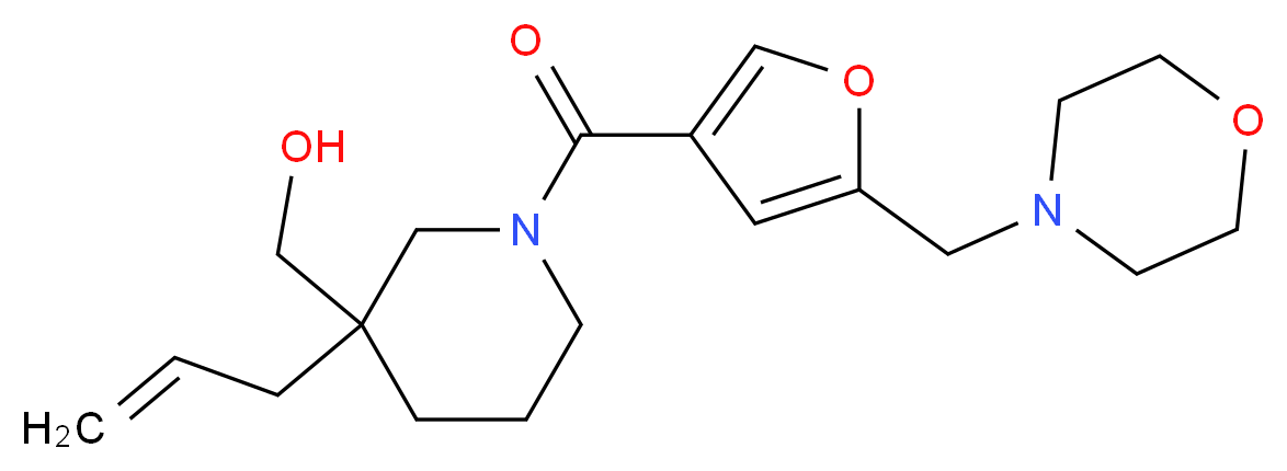 {3-allyl-1-[5-(4-morpholinylmethyl)-3-furoyl]-3-piperidinyl}methanol_Molecular_structure_CAS_)