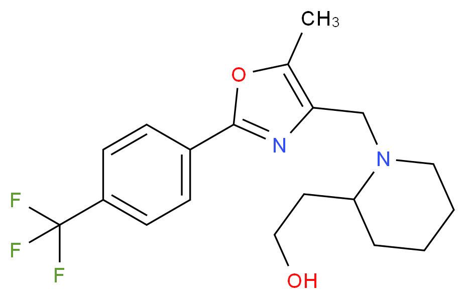 2-[1-({5-methyl-2-[4-(trifluoromethyl)phenyl]-1,3-oxazol-4-yl}methyl)-2-piperidinyl]ethanol_Molecular_structure_CAS_)