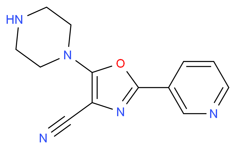 5-(piperazin-1-yl)-2-(pyridin-3-yl)oxazole-4-carbonitrile_Molecular_structure_CAS_)