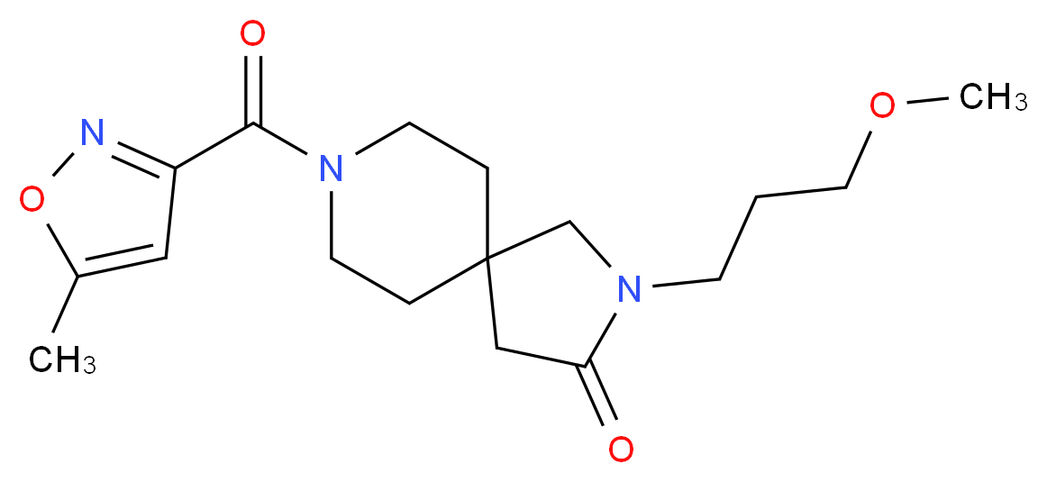 2-(3-methoxypropyl)-8-[(5-methyl-3-isoxazolyl)carbonyl]-2,8-diazaspiro[4.5]decan-3-one_Molecular_structure_CAS_)