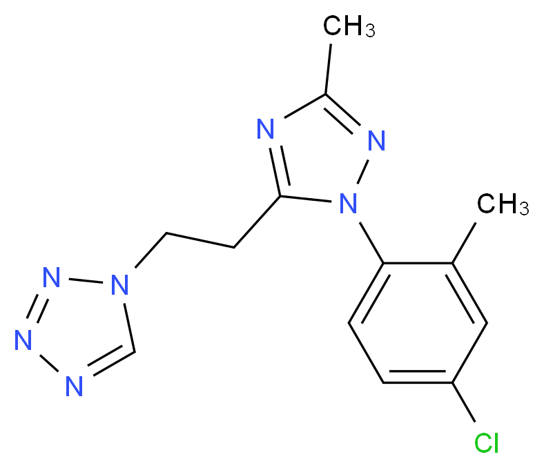 1-{2-[1-(4-chloro-2-methylphenyl)-3-methyl-1H-1,2,4-triazol-5-yl]ethyl}-1H-tetrazole_Molecular_structure_CAS_)