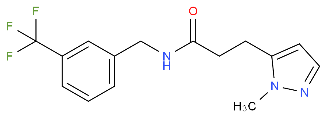 3-(1-methyl-1H-pyrazol-5-yl)-N-[3-(trifluoromethyl)benzyl]propanamide_Molecular_structure_CAS_)